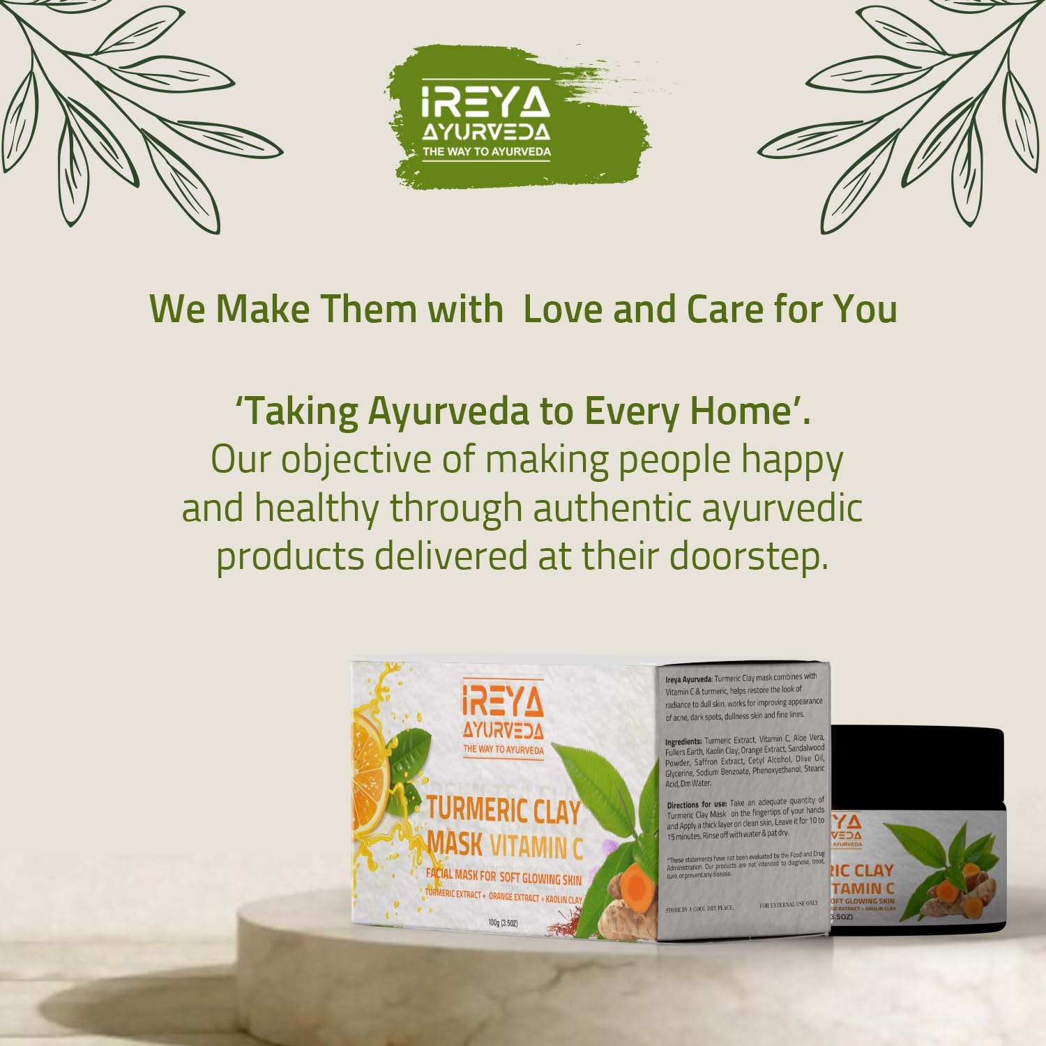 Ireya Ayurveda Turmeric Clay Mask - Ireya Ayurveda