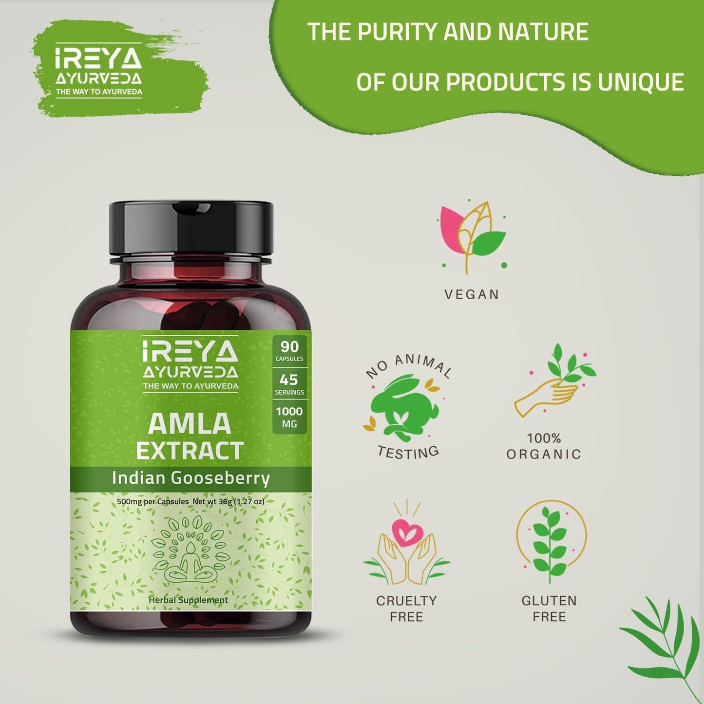 Amla Fruit Extract Capsules - Ireya Ayurveda