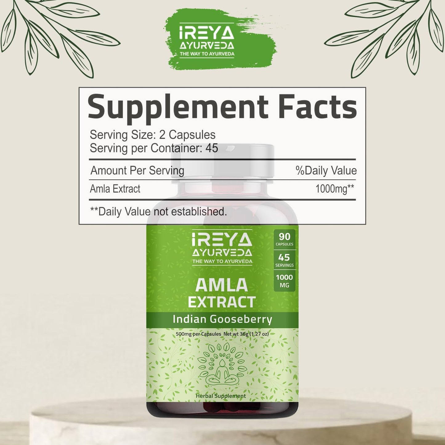 Amla Fruit Extract Capsules - Ireya Ayurveda