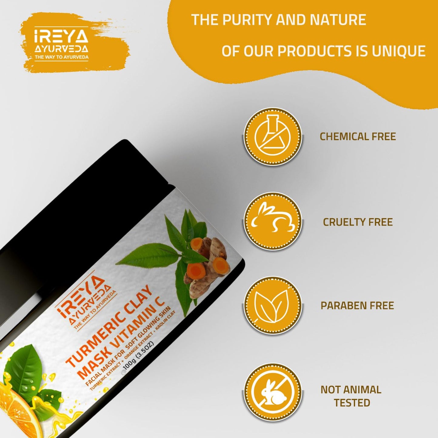 Ireya Ayurveda Turmeric Clay Mask - Ireya Ayurveda