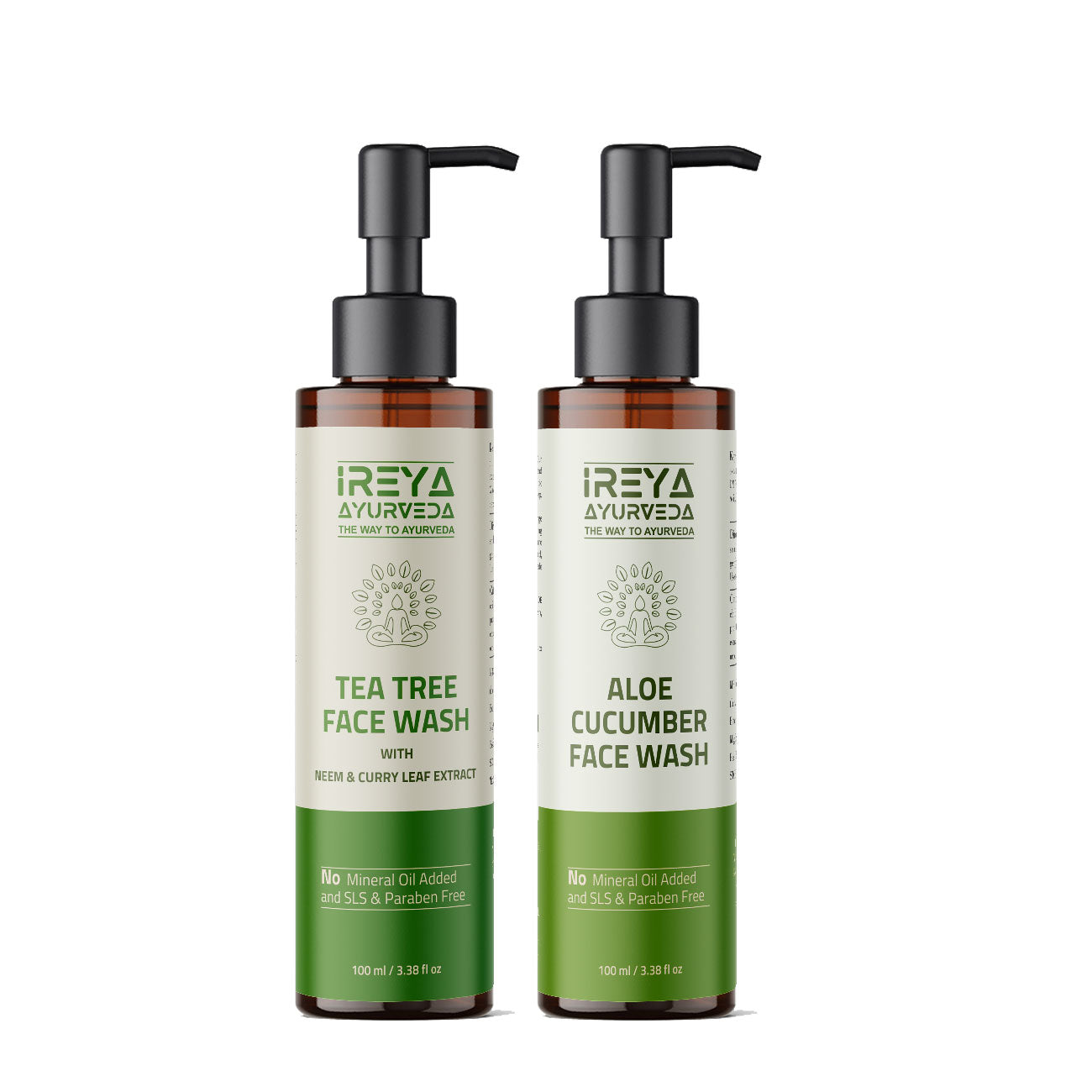 Pack of 2 Neem and Cucumber Face Wash 100ml Each - Ireya Ayurveda