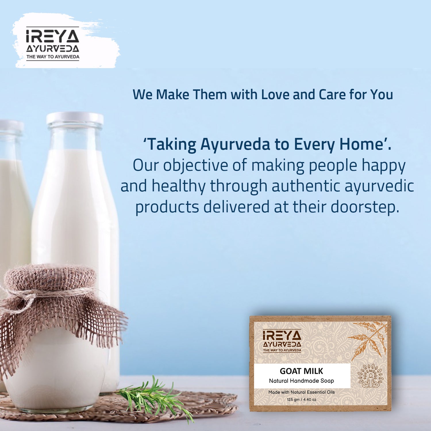 Handmade Goat Milk Soap with Lavender Oil Combo (Pak of 2) - Ireya Ayurveda