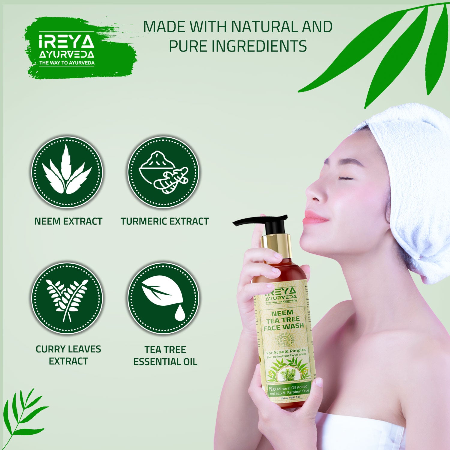 Neem Tea Tree Face Wash - Ireya Ayurveda