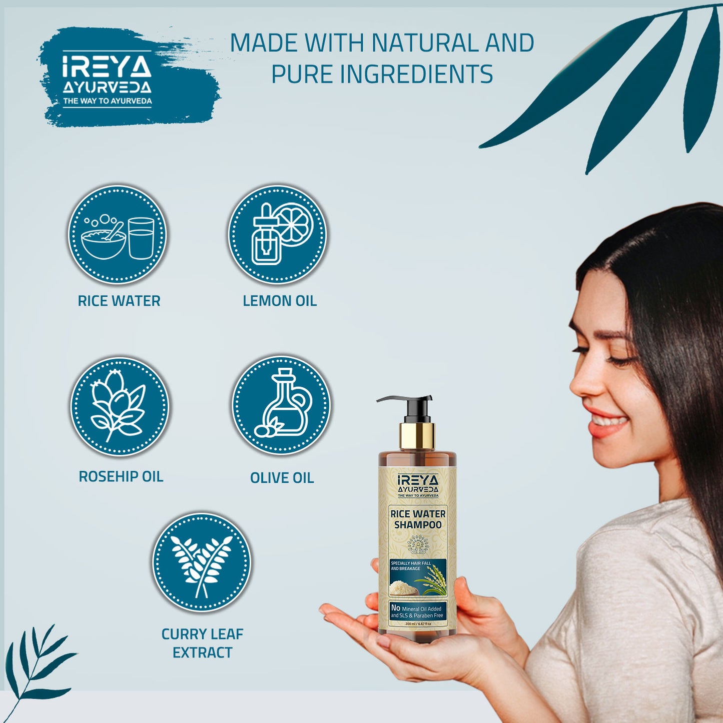 Ireya Organic Rice Water Shampoo - Ireya Ayurveda