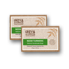 Natural Handmade Neem Turmeric Soap made with Natural Oils (Pack of 2)