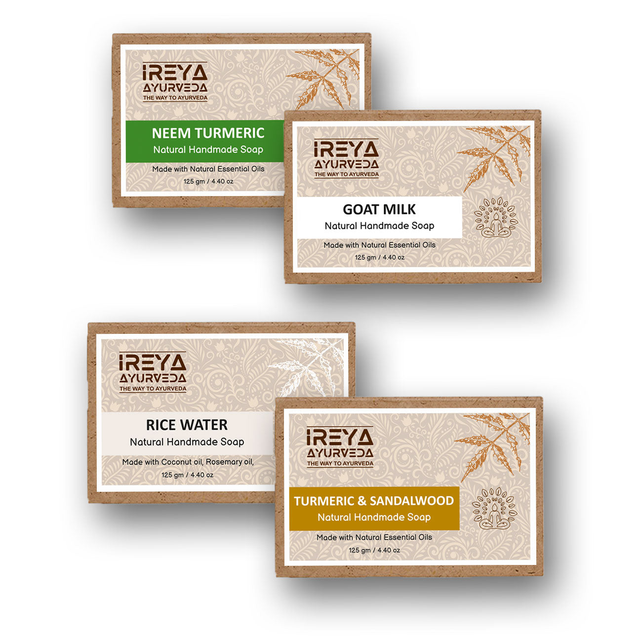 Combo Offer - Handmade Natural Handmade Soaps (pack of 4) - Ireya Ayurveda