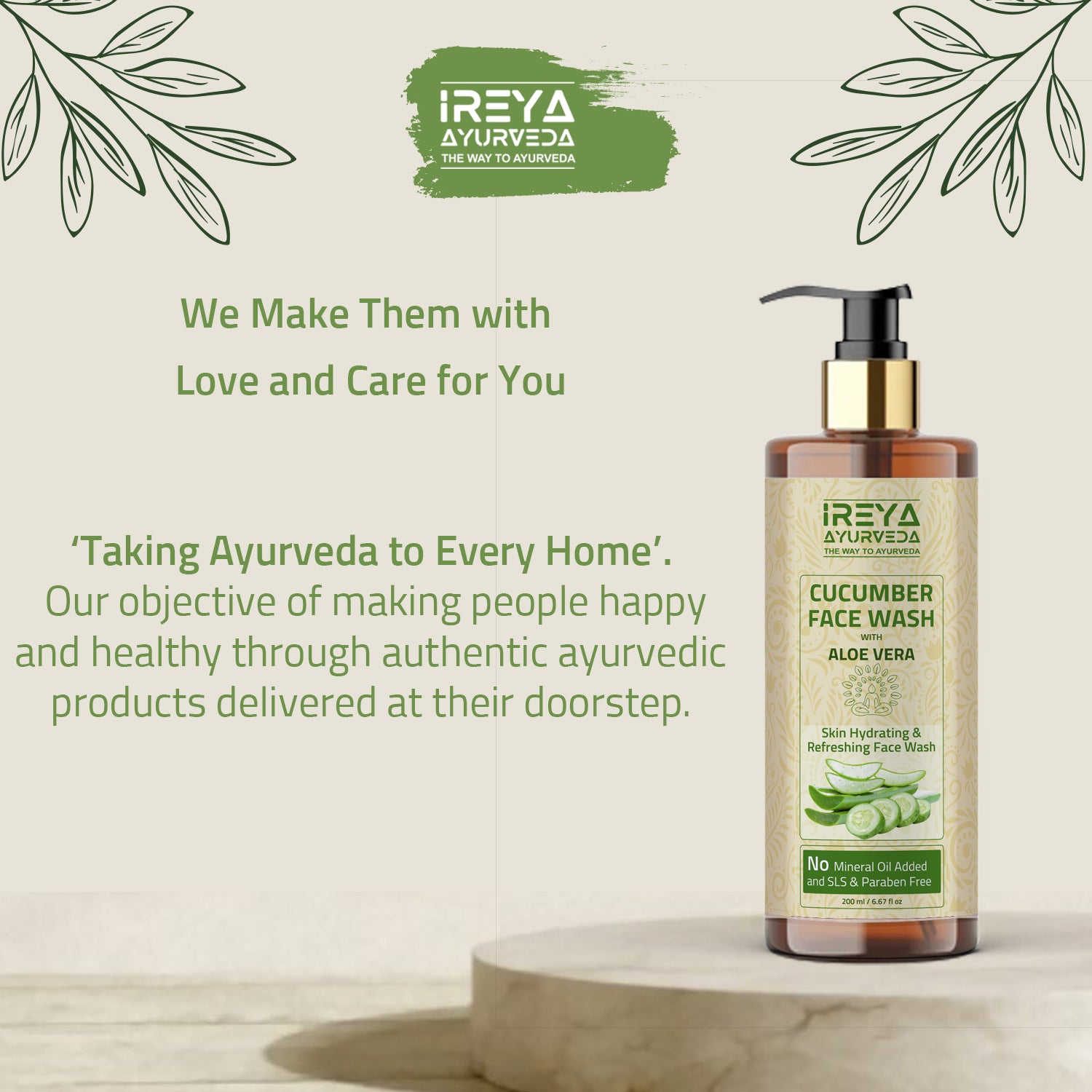 Cucumber Aloe Vera Face Wash - Ireya Ayurveda