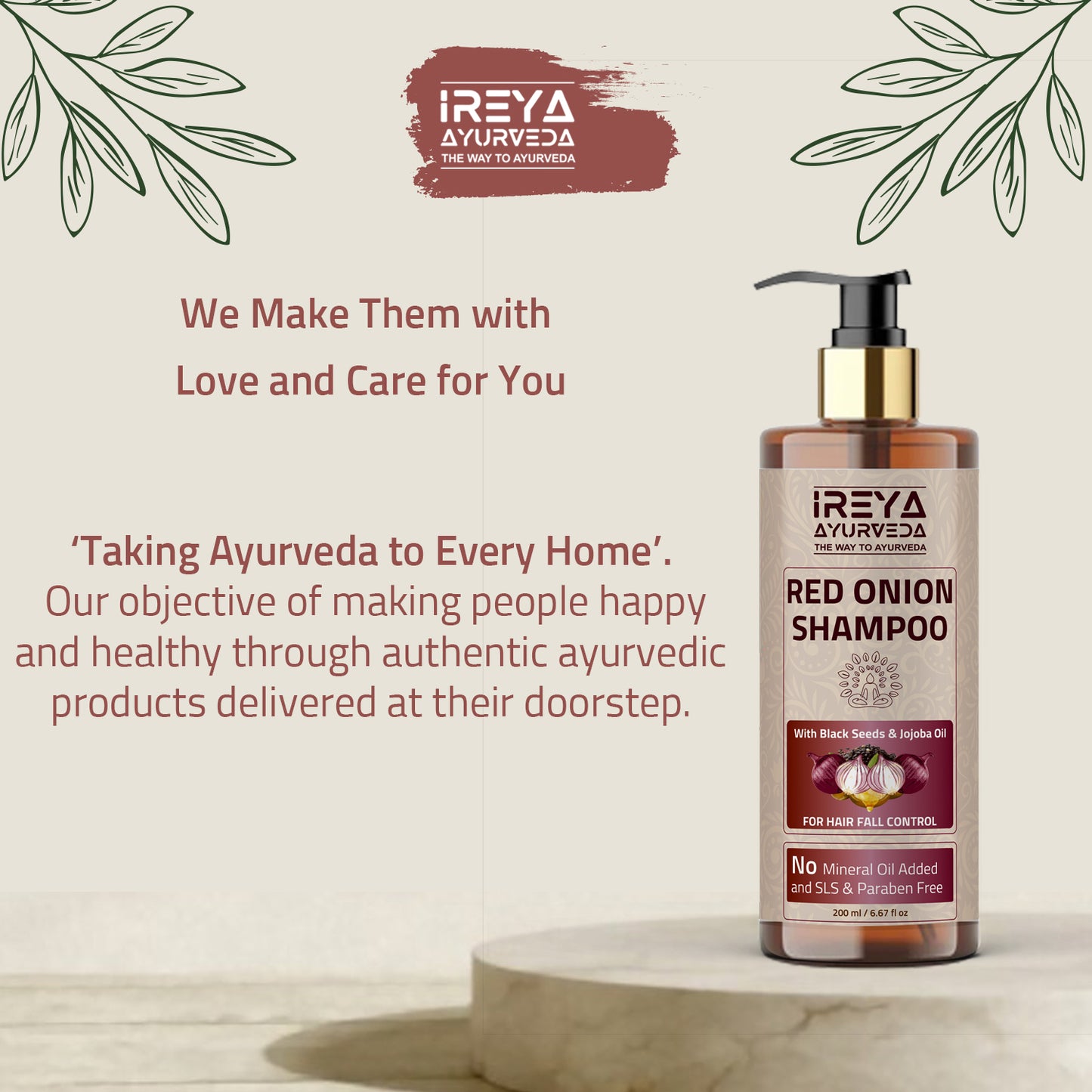 Red Onion Shampoo With Black Seed For Hair Growth - Ireya Ayurveda