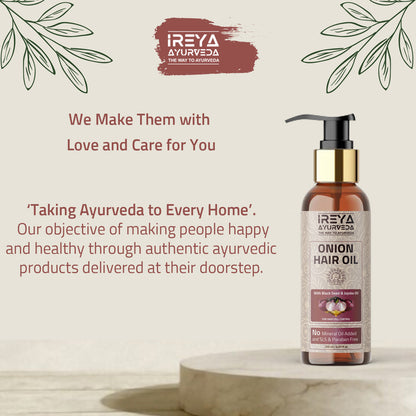 Onion Black Seed Hair Oil - Ireya Ayurveda