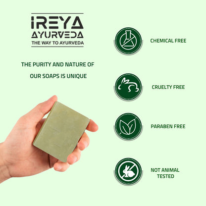 Natural Handmade Neem Turmeric Soap made with Natural Oils (Pack of 2) - Ireya Ayurveda