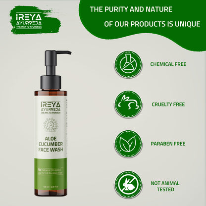 Pack of 2 Neem and Cucumber Face Wash 100ml Each - Ireya Ayurveda