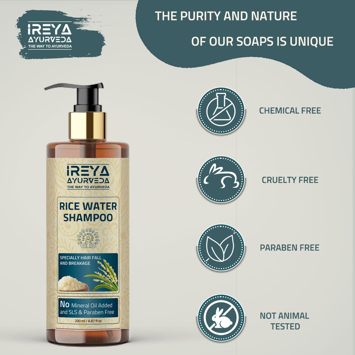 Ireya Organic Rice Water Shampoo - Ireya Ayurveda