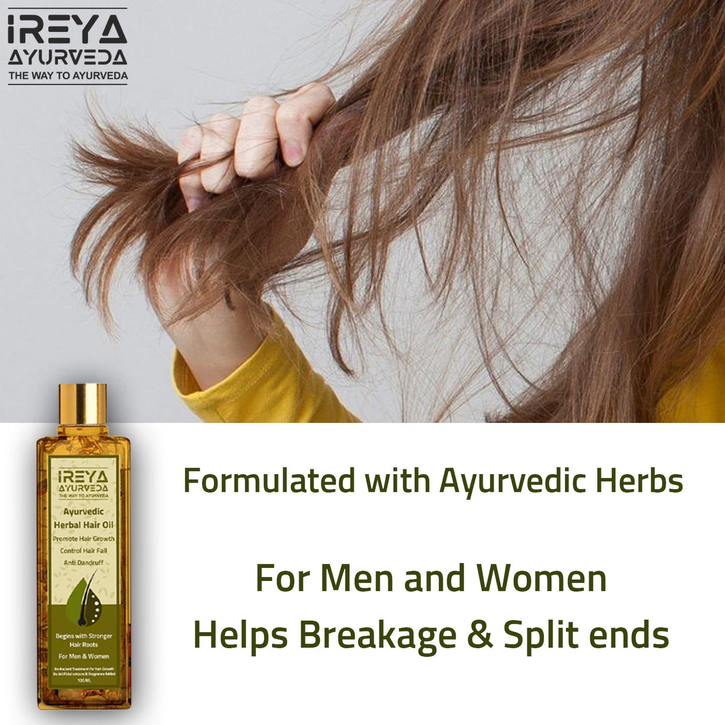 Ayurvedic Herbal Hair oil for Hair Growth - Ireya Ayurveda