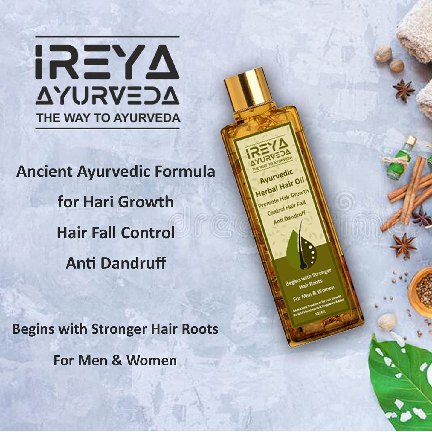 Ayurvedic Herbal Hair oil for Hair Growth - Ireya Ayurveda