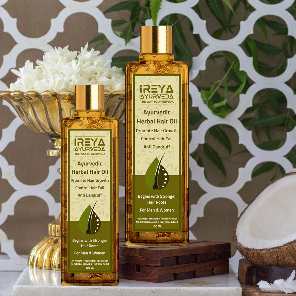 Ayurvedic Herbal Hair oil for Hair Growth - Ireya Ayurveda