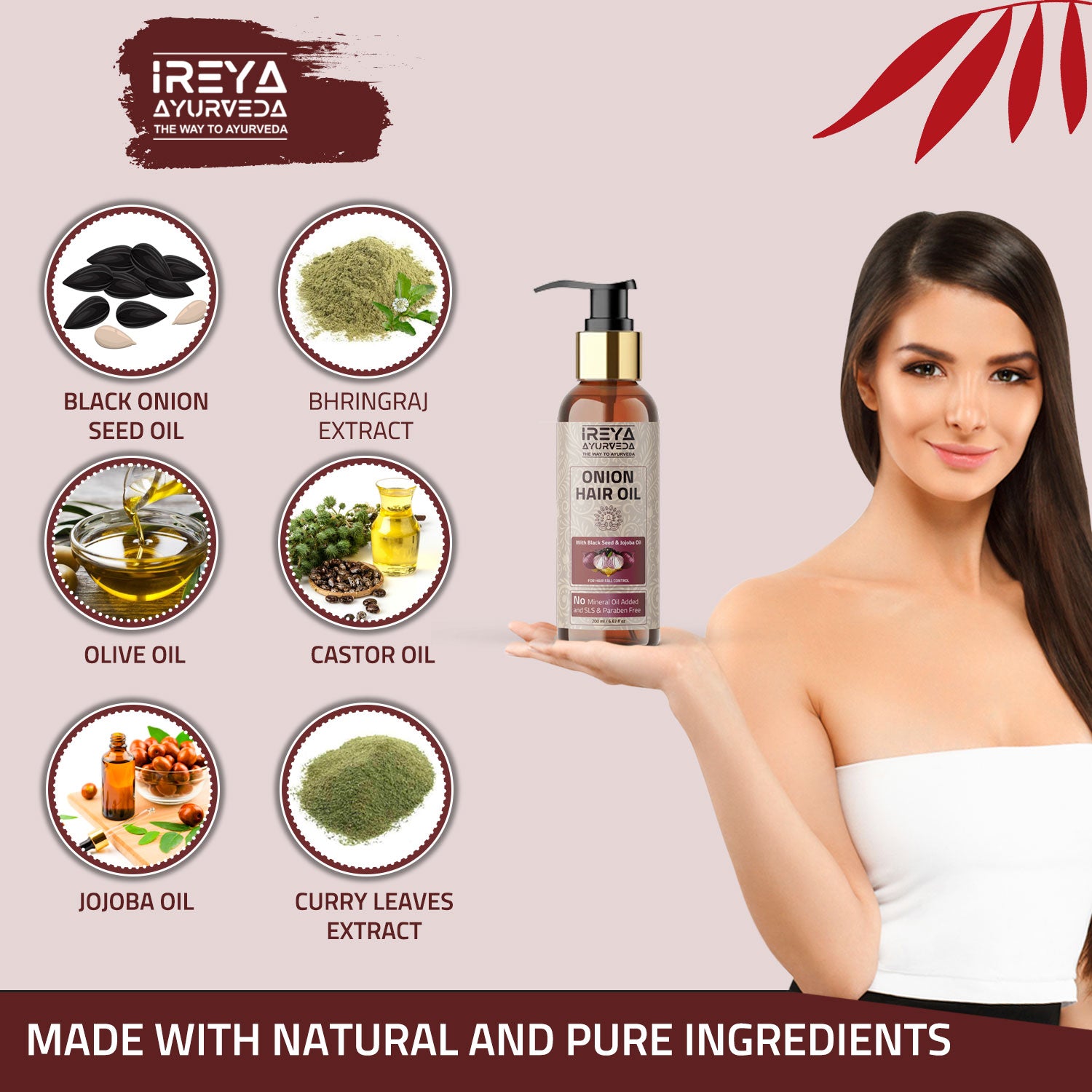 Onion Black Seed Hair Oil - Ireya Ayurveda