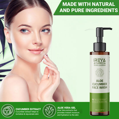 Pack of 2 Neem and Cucumber Face Wash 100ml Each - Ireya Ayurveda