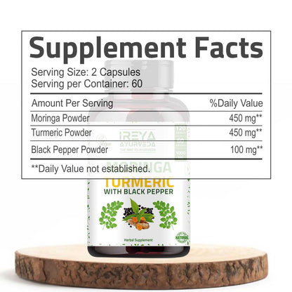 Moringa Turmeric Capsules - Ireya Ayurveda