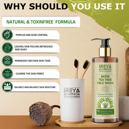 Neem Tea Tree Face Wash - Ireya Ayurveda