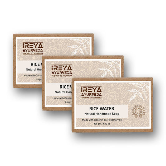 Handmade Natural Rice Water Soap with Coconut and Rosemary oil  (Pack of 3) - Ireya Ayurveda