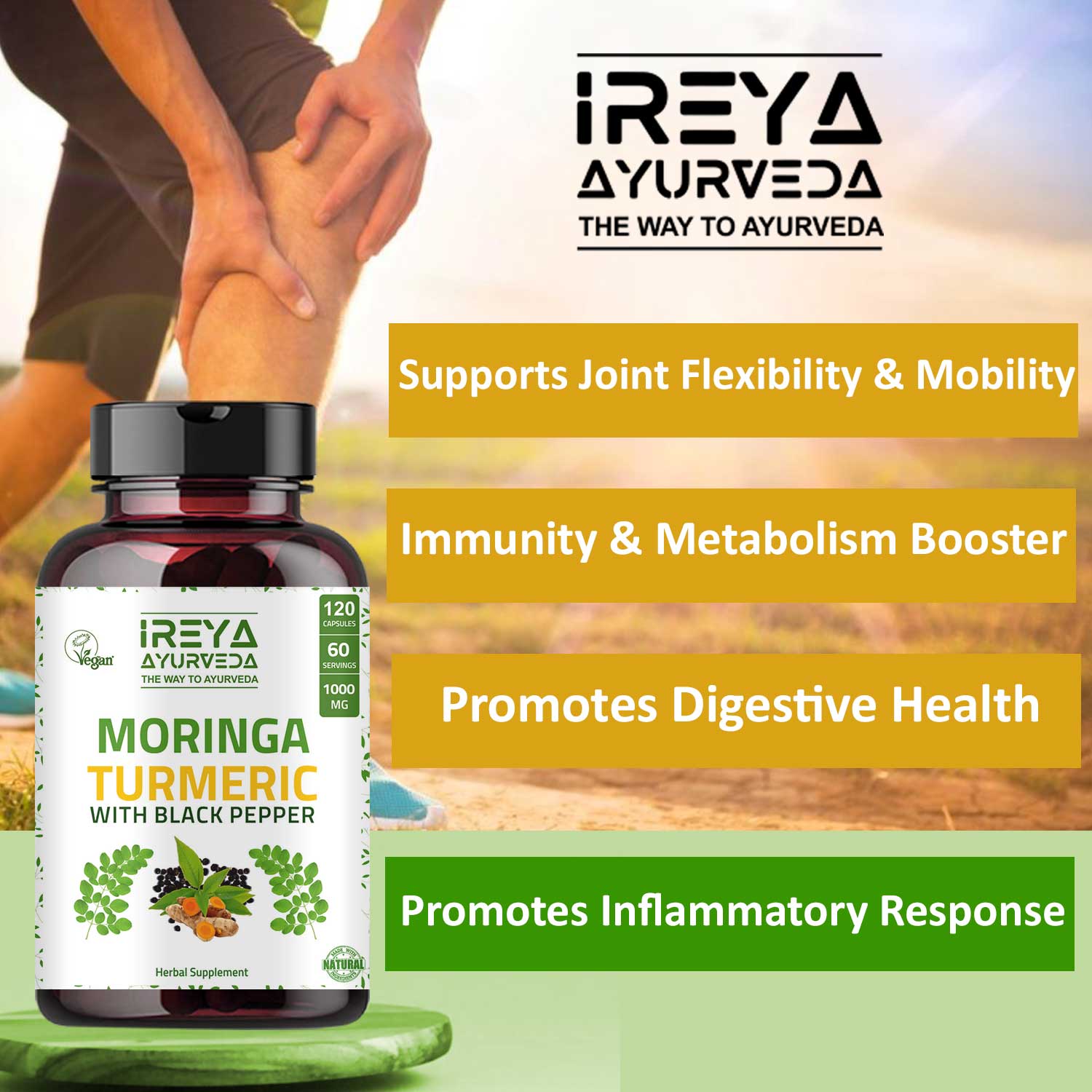 Moringa Turmeric Capsules - Ireya Ayurveda